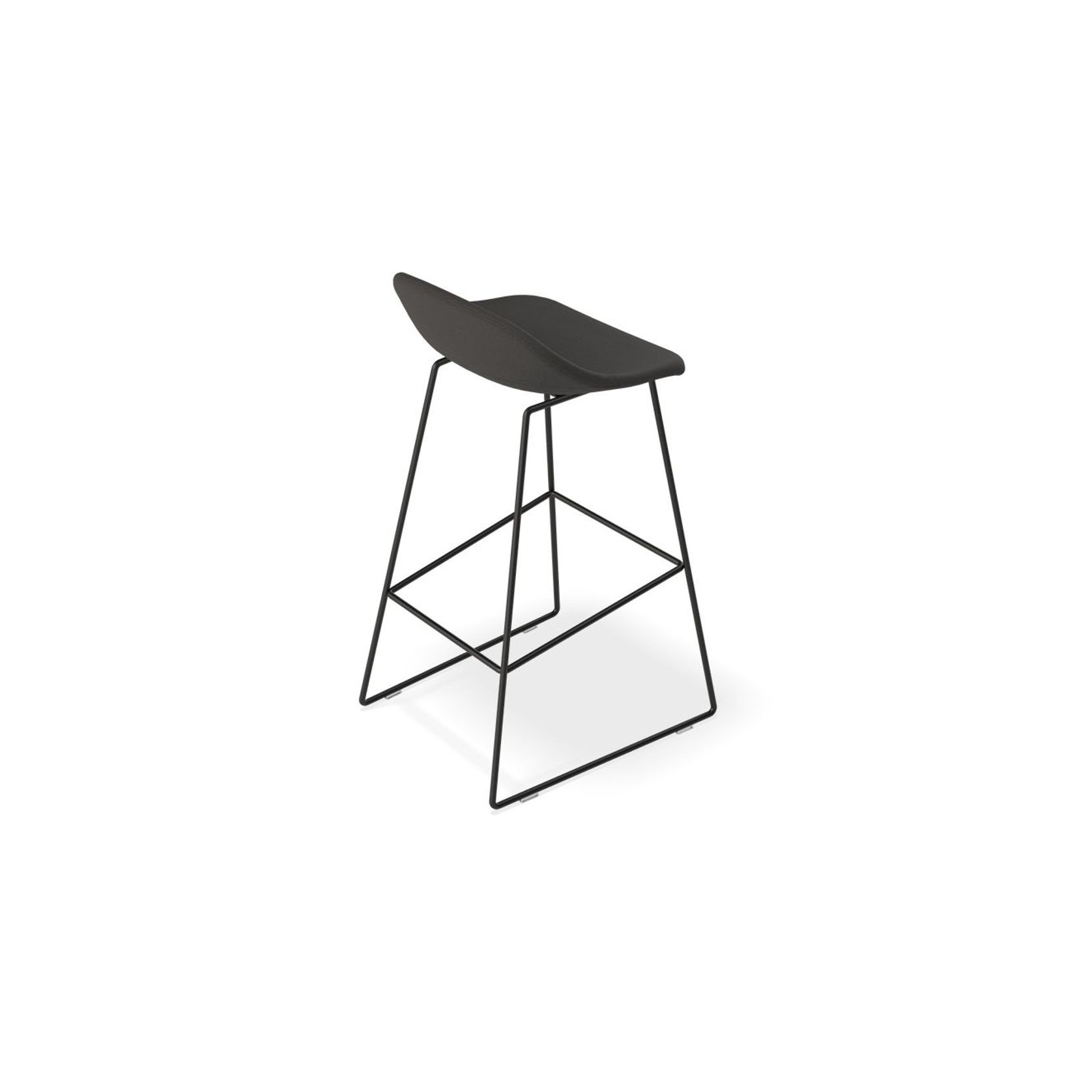 Pop Stool with Black Frame and Fabric Anthricite Seat - 75cm gallery detail image