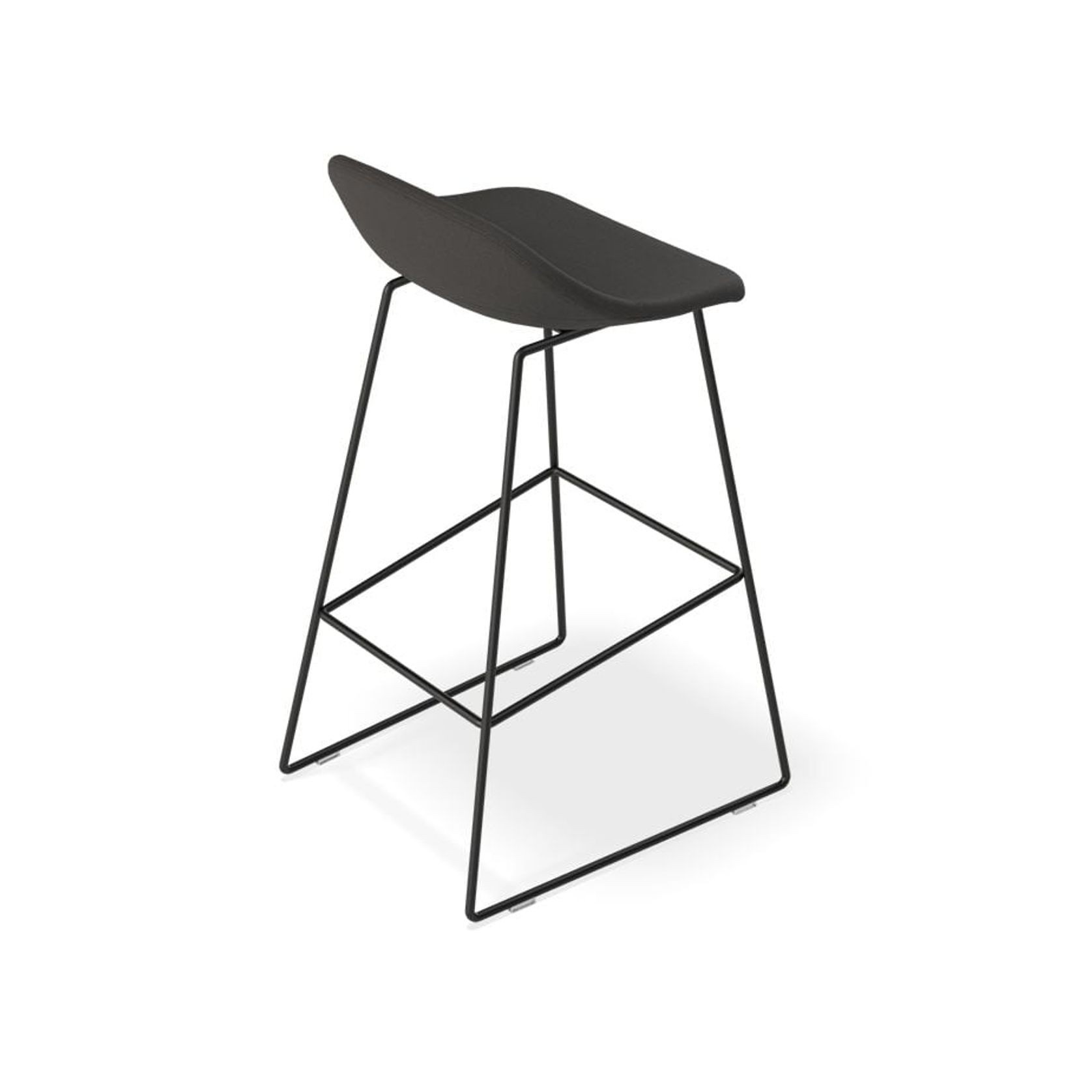 Pop Stool with Black Frame and Fabric Anthricite Seat gallery detail image