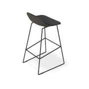 Pop Stool with Black Frame and Fabric Anthricite Seat gallery detail image
