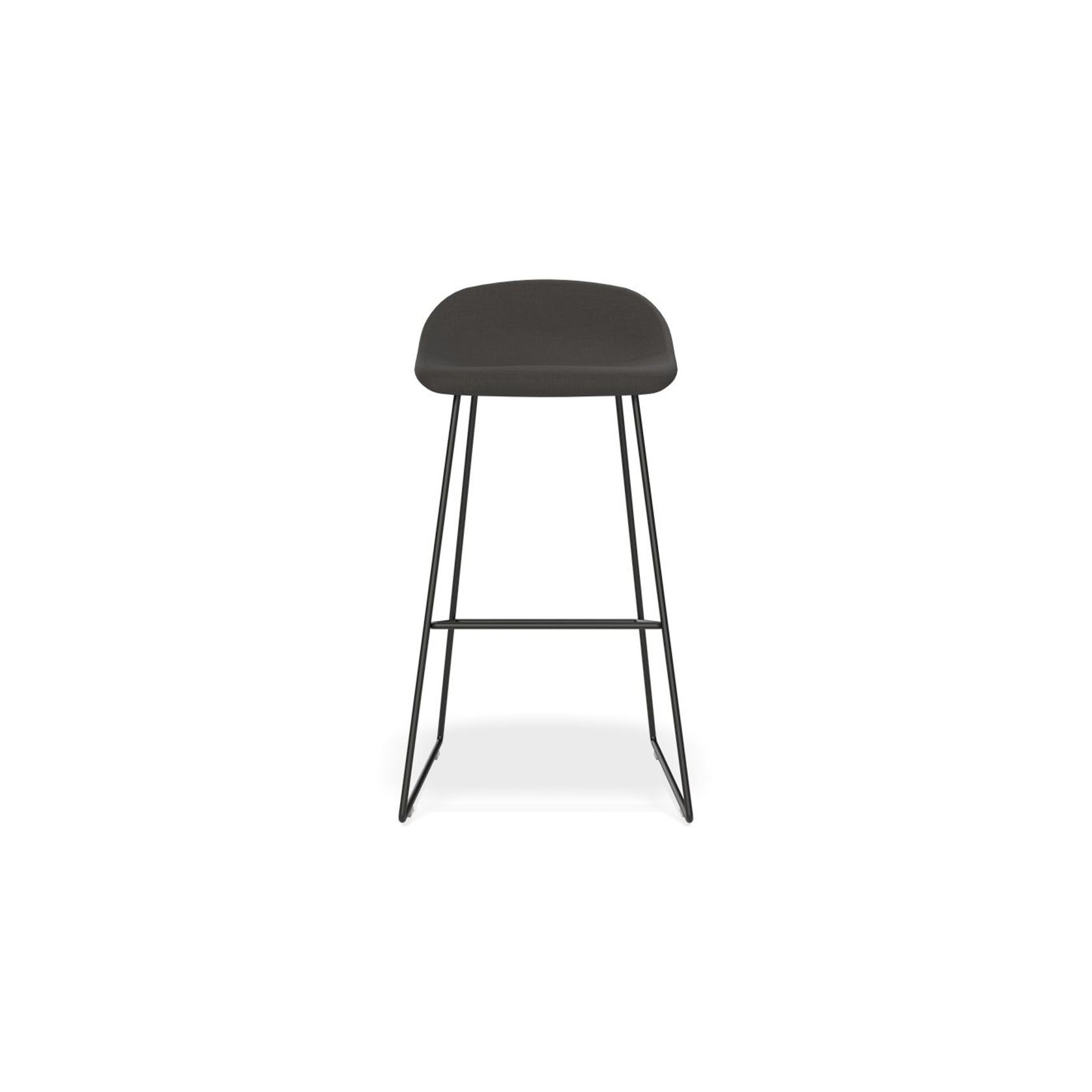 Pop Stool with Black Frame and Fabric Anthricite Seat gallery detail image