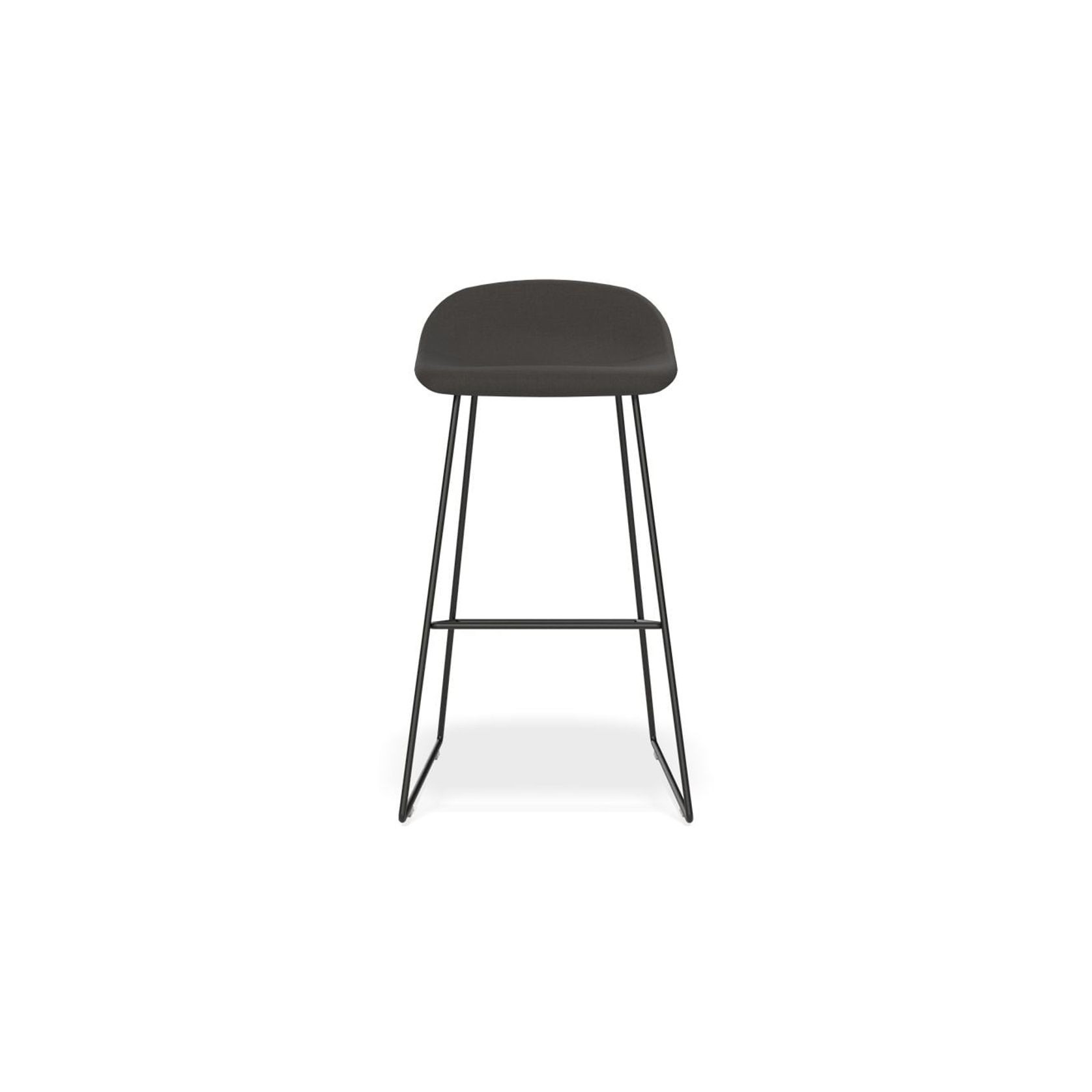 Pop Stool with Black Frame and Fabric Anthricite Seat gallery detail image
