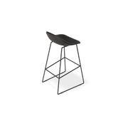 Pop Stool with Black Frame and Upholstered Vintage Black Seat gallery detail image