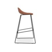 Pop Stool with Black Frame and Upholstered Vintage Tan Seat gallery detail image