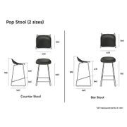 Pop Stool with Black Frame and Upholstered Vintage Tan Seat gallery detail image