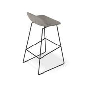Pop Stool with Black Frame and Upholstered Vintage Grey Seat gallery detail image