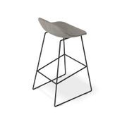Pop Stool with Black Frame and Upholstered Vintage Grey Seat gallery detail image
