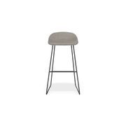 Pop Stool with Black Frame and Upholstered Vintage Grey Seat - 75cm gallery detail image