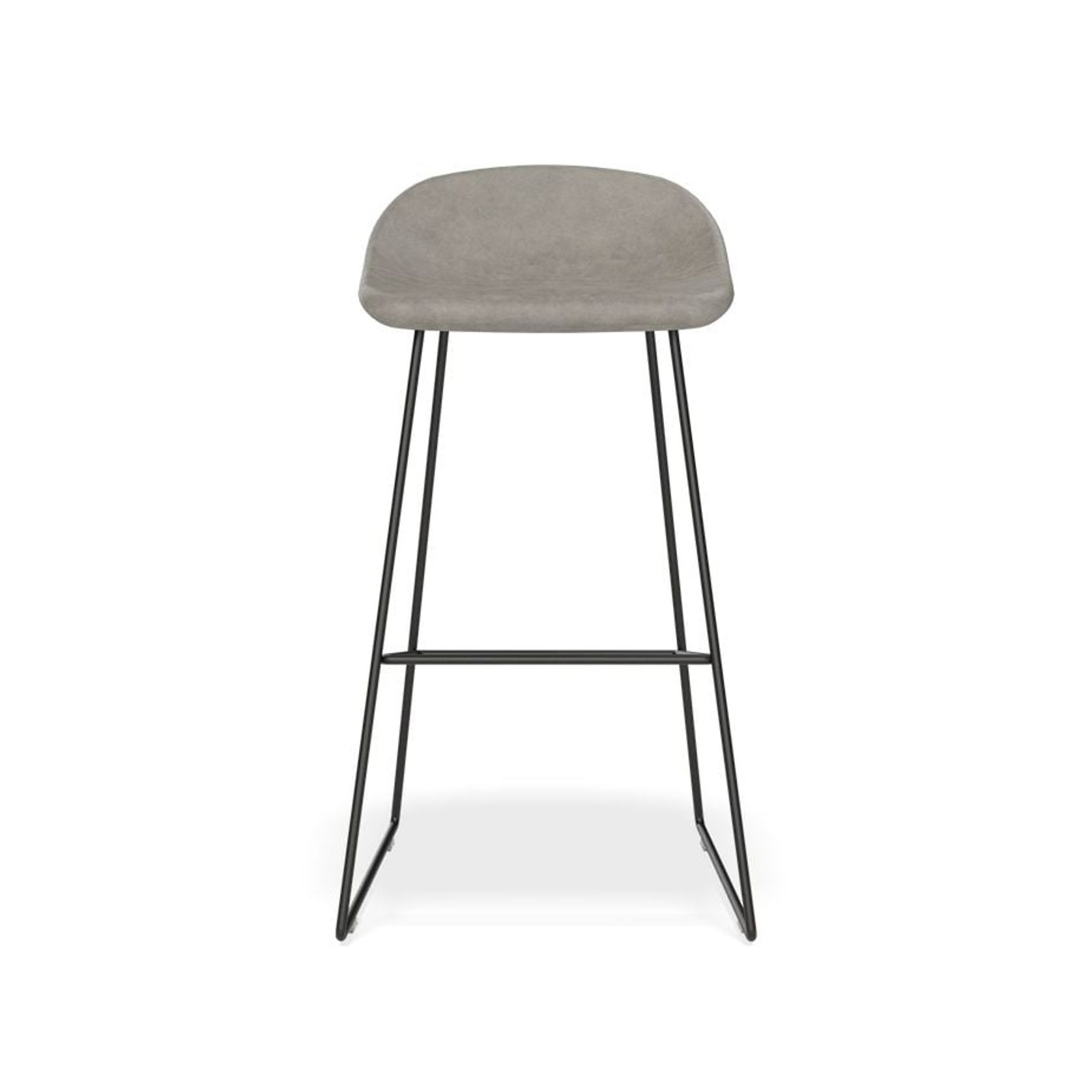Pop Stool with Black Frame and Upholstered Vintage Grey Seat gallery detail image