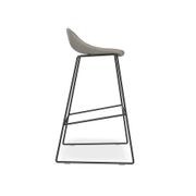 Pop Stool with Black Frame and Upholstered Vintage Grey Seat gallery detail image