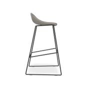 Pop Stool with Black Frame and Upholstered Vintage Grey Seat gallery detail image