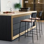 Rylie Stool Black with Vegan Leather Seat gallery detail image