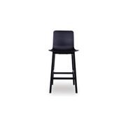 Ara Stool - Black - Black Shell - Bar Bench Seat Height 74cm - Black Seat - Black Ash legs gallery detail image
