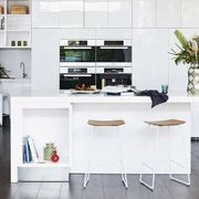 Winnie Stool -  Black Leather  - 76cm Bench Height gallery detail image