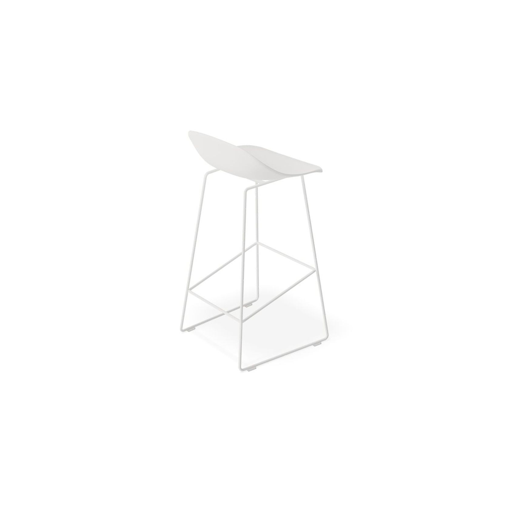 Pop Stool - White Frame and Shell Seat  - 75cm gallery detail image
