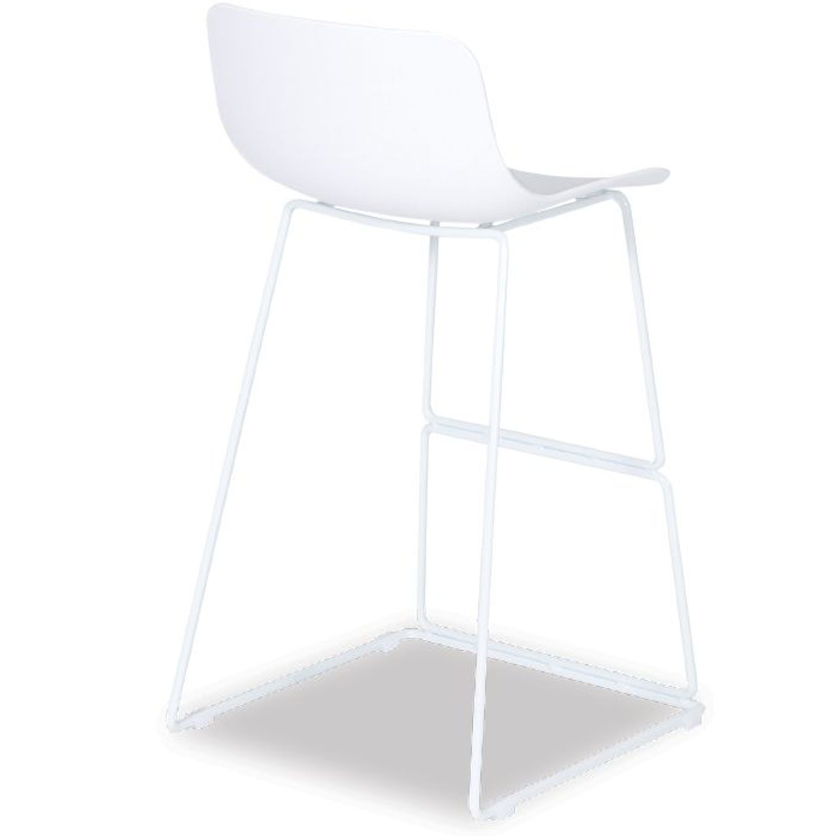 Umbria Stool - White - White Shell  - 66cm Kitchen Bench Height gallery detail image