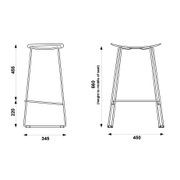 Winnie Stool -  Black Leather  - 76cm Bench Height gallery detail image