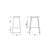 Winnie Stool - Black Leather - 76cm Bench Height gallery detail image