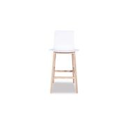 Ara Stool - Natural - White Shell - Bar Bench Seat Height 74cm - White Seat - Natural Ash legs gallery detail image