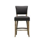 Crane Leather Barstool - Black gallery detail image