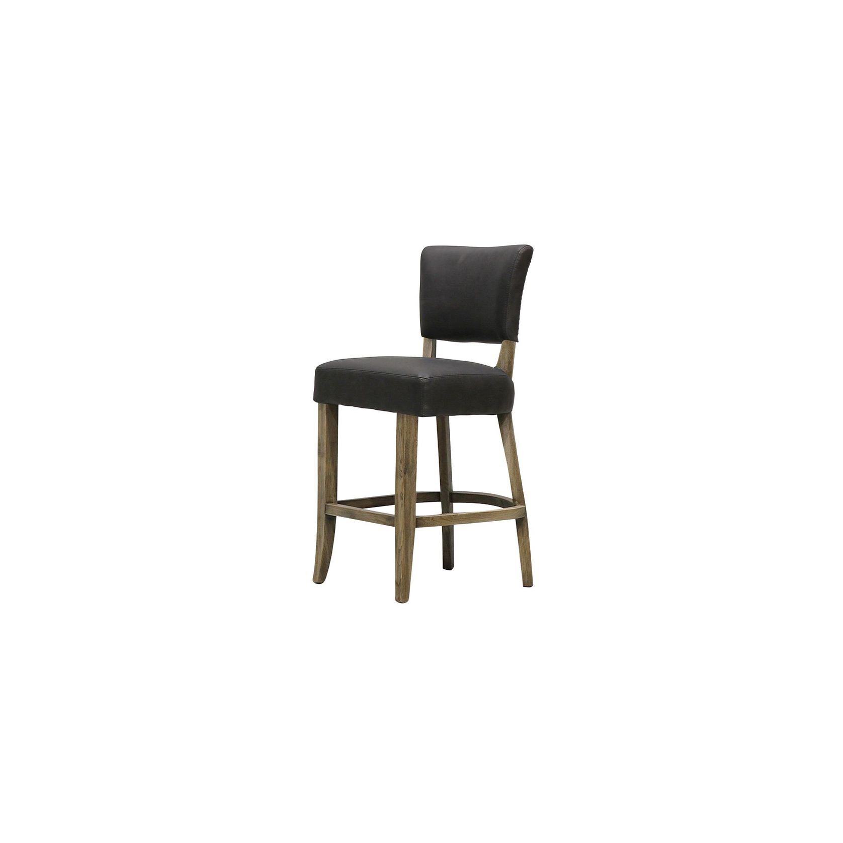 Crane Leather Barstool - Black gallery detail image