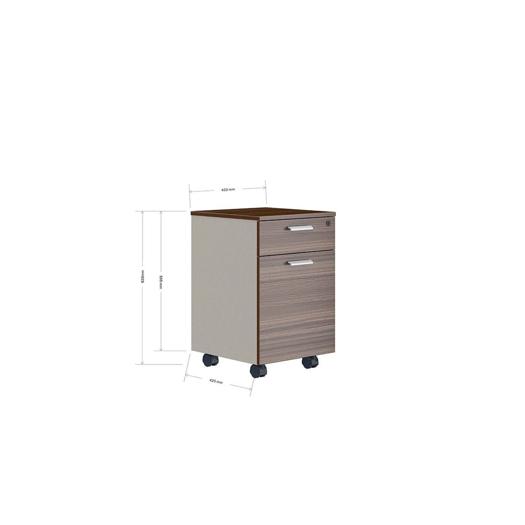 ANDERS Mobile Drawer Cabinet 40cm - Australian Gold Oak & Beige gallery detail image