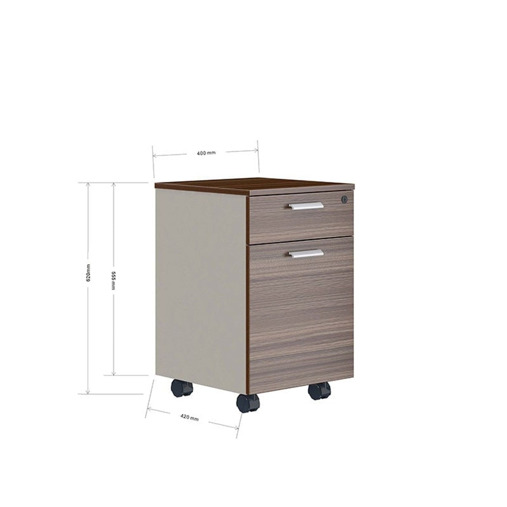 ANDERS Mobile Drawer Cabinet 40cm - Australian Gold Oak & Beige gallery detail image