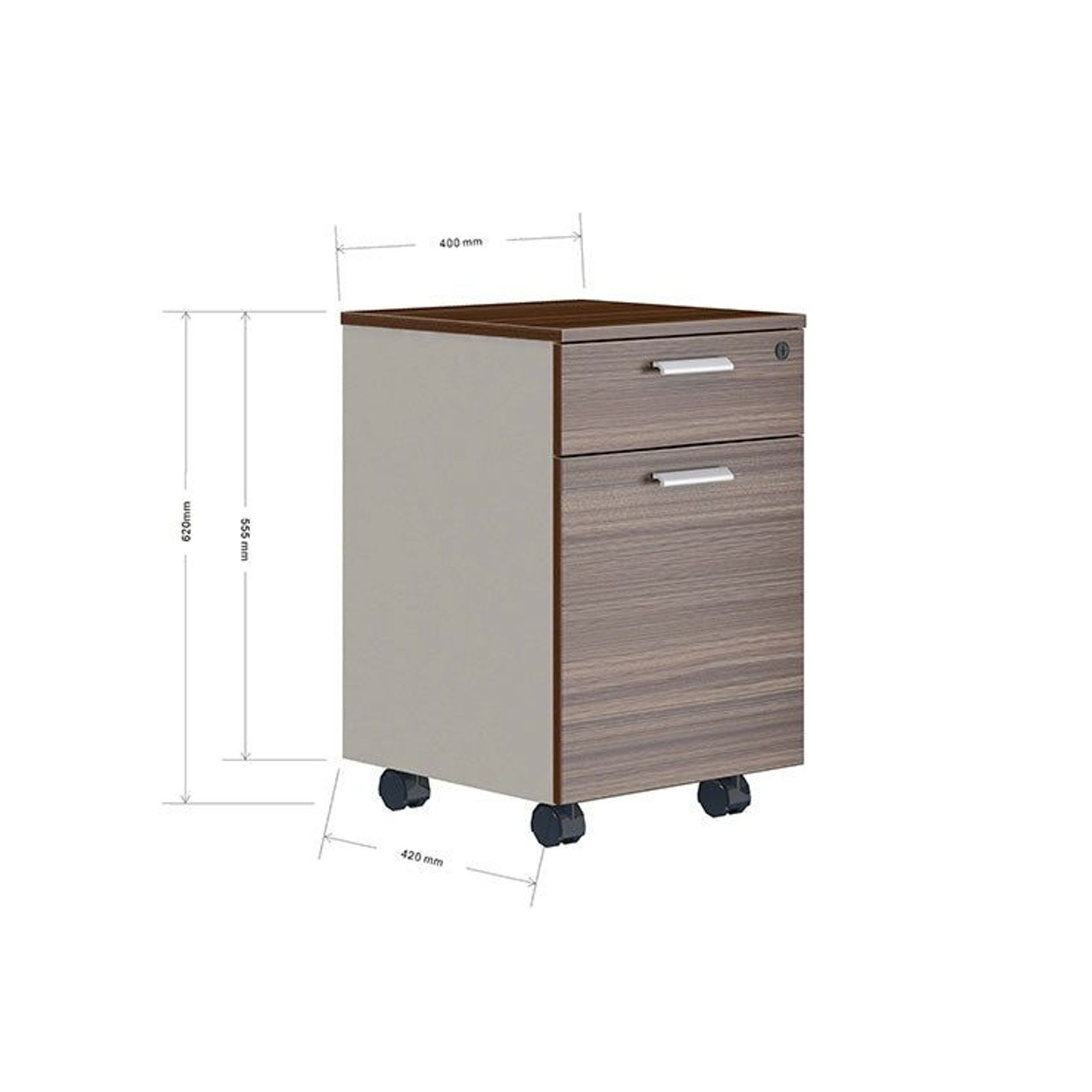 ANDERS Mobile Drawer Cabinet 40cm - Australian Gold Oak & Beige gallery detail image