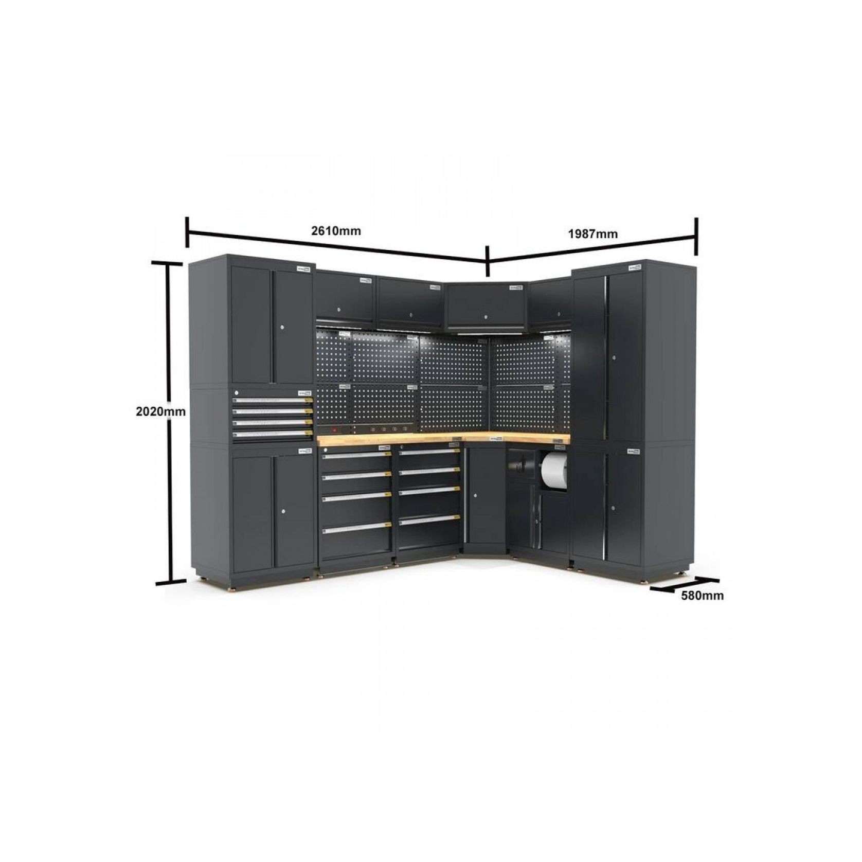 Pro Series Black Garage Storage Cabinet | GS30-COR38P gallery detail image