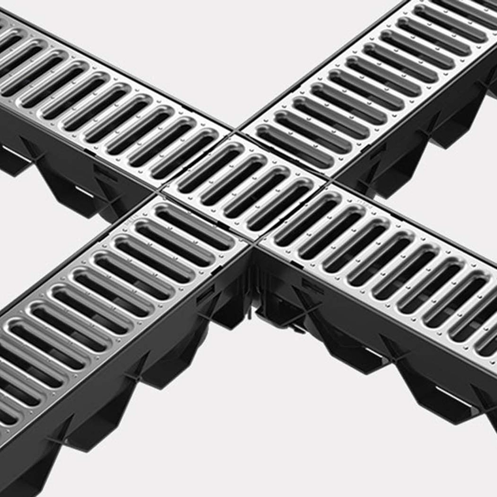 Storm Drain™ 4 Way Connector with Stainless Steel Grate gallery detail image
