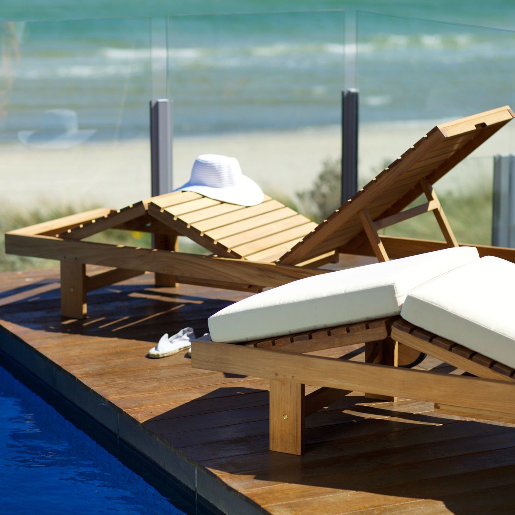 Somers Teak Sunlounger gallery detail image