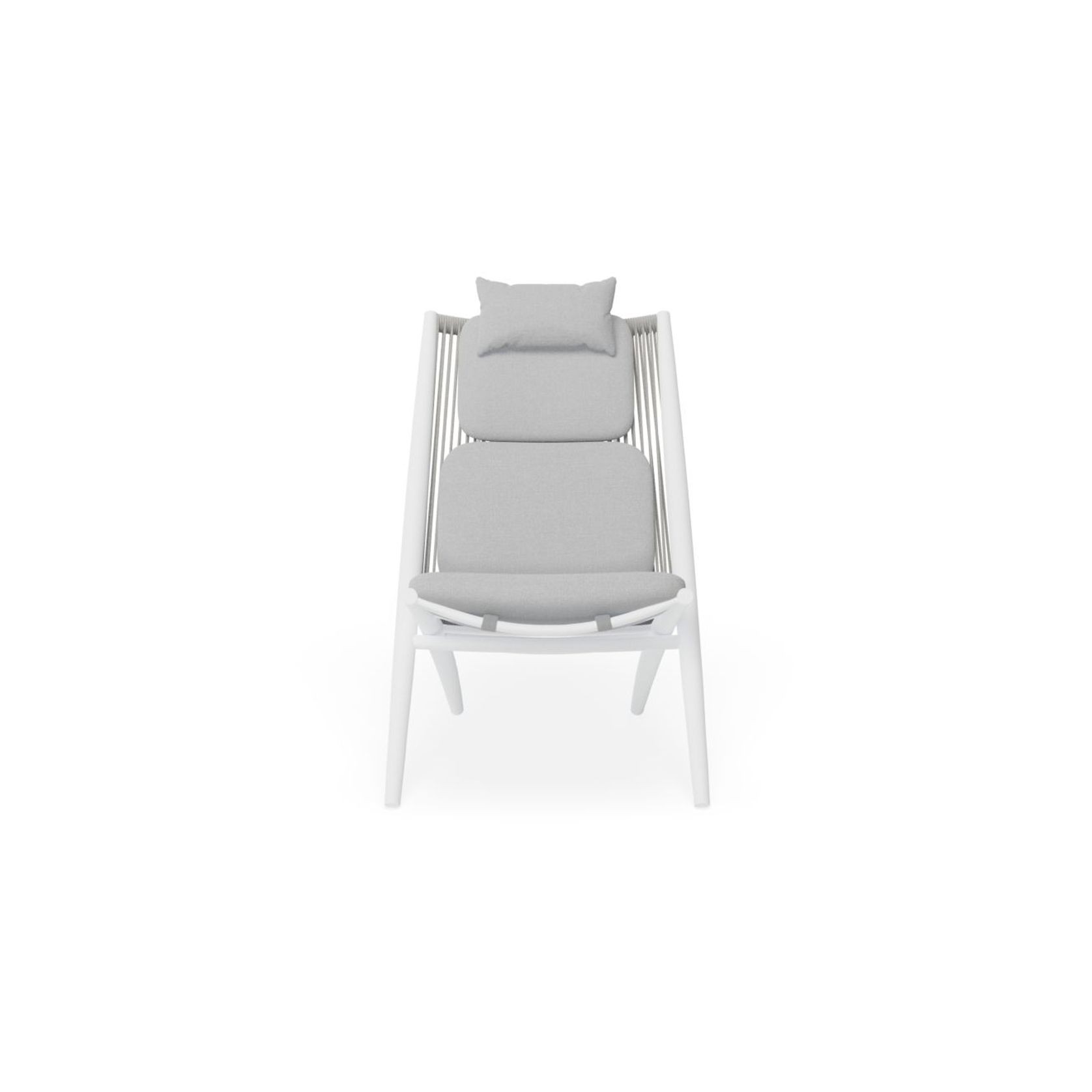 Minori Lounge Chair - Outdoor - White - Light Grey Cushion gallery detail image