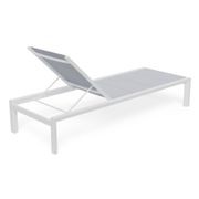 Alvor Sun Lounge - White - Light Grey Mesh gallery detail image