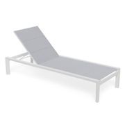 Alvor Sun Lounge - White - Light Grey Mesh gallery detail image