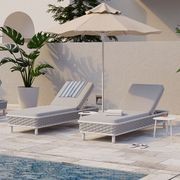 Siano Sun Lounge - Outdoor - White - Light Grey Cushion gallery detail image