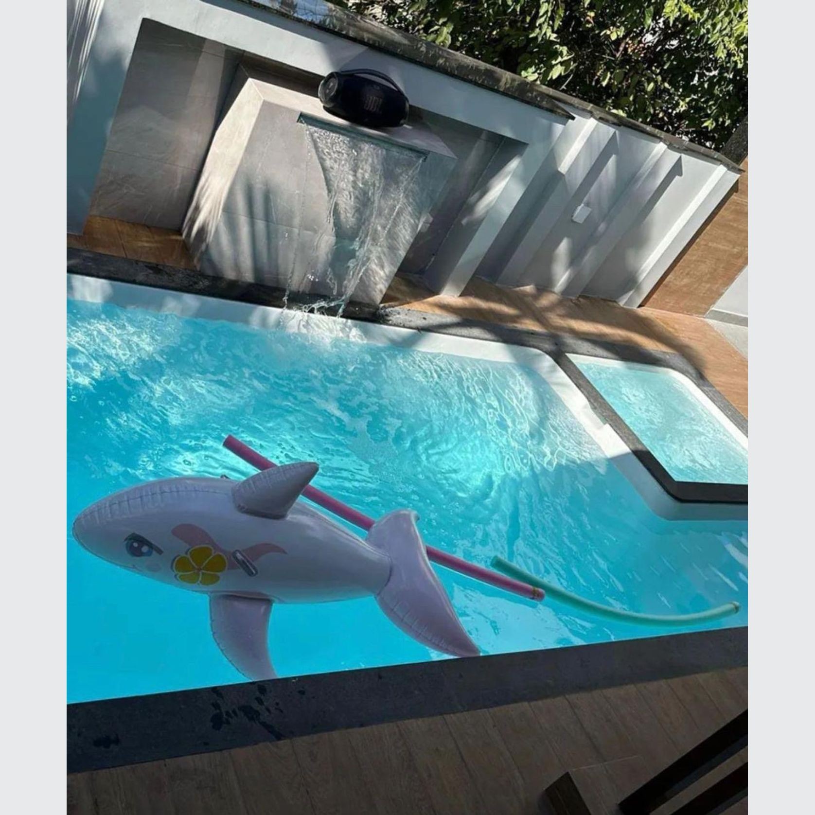 Tile Lined Swimming Pool with built-in spa included gallery detail image