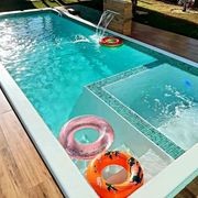 Tile Lined Swimming Pool with built-in spa included gallery detail image