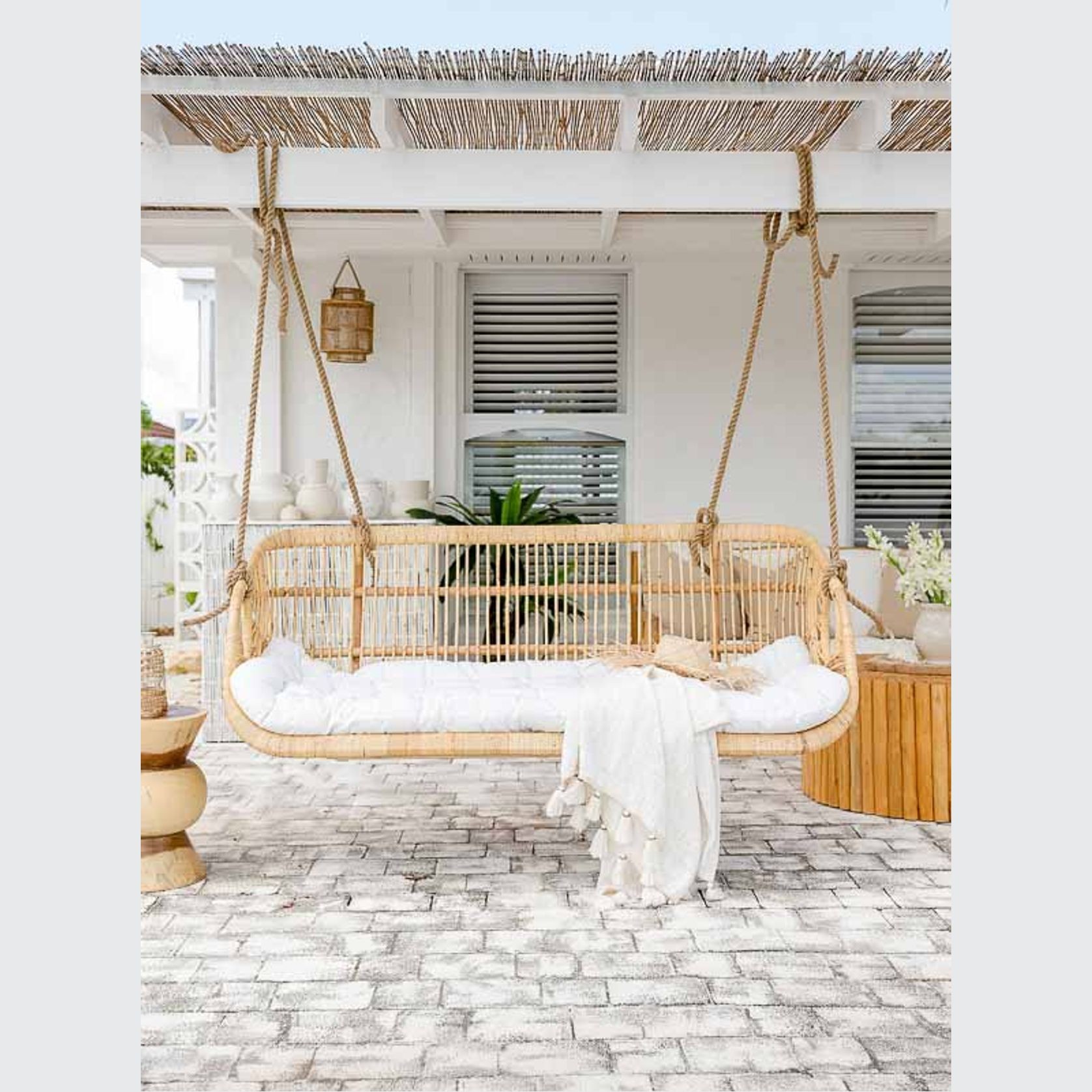 Bari Jumbo Rattan Hanging Chair – Natural gallery detail image