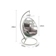 Havana Hanging Egg Chair in White with Stand gallery detail image
