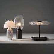 Tye 1 Light Glass Table Lamp in Frosted Marble gallery detail image