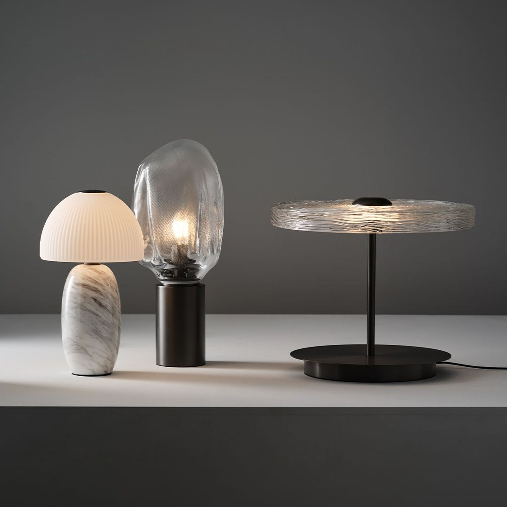 Veluto 1 Light Glass Table Lamp in Brushed Gunmetal gallery detail image