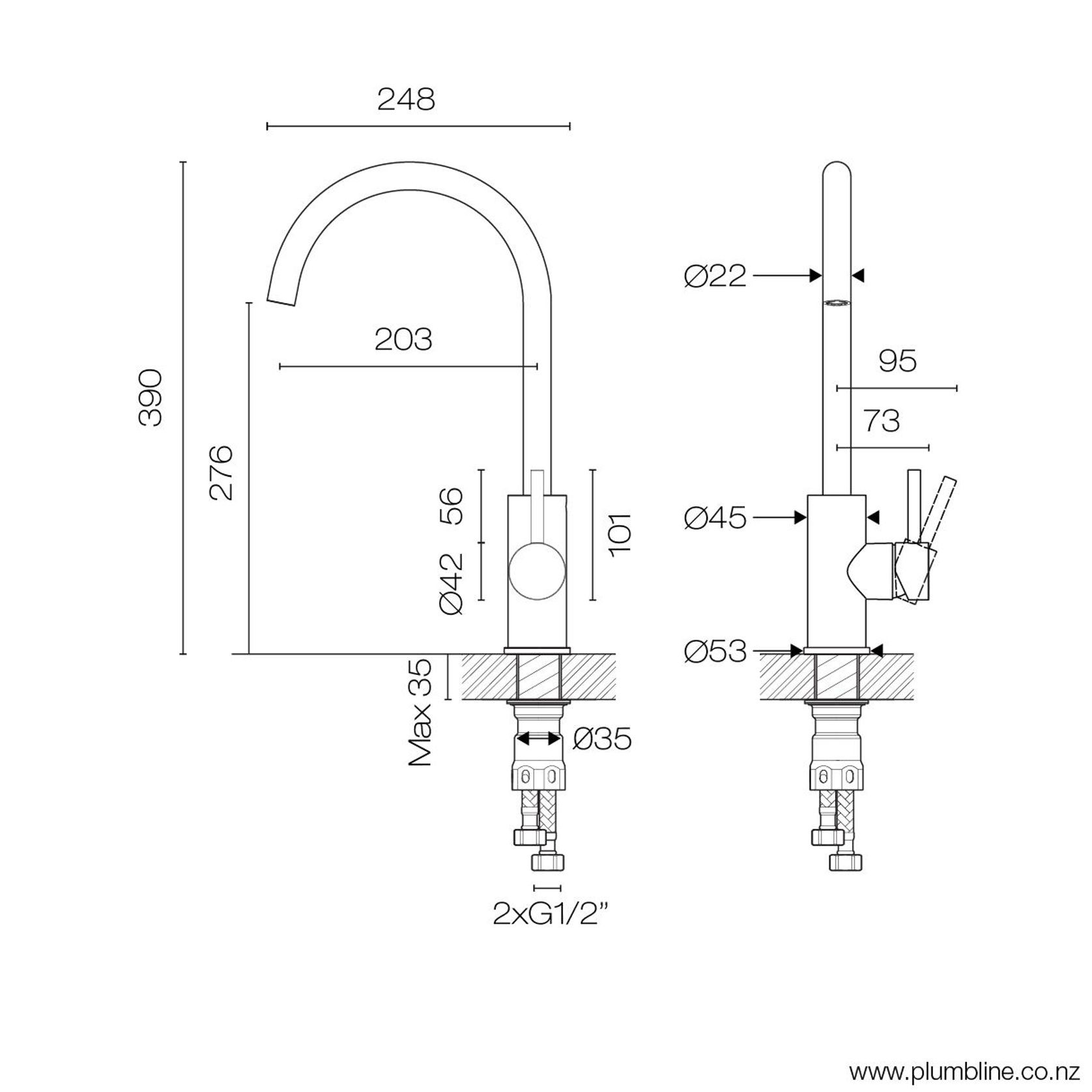 Tube Kitchen Mixer gallery detail image