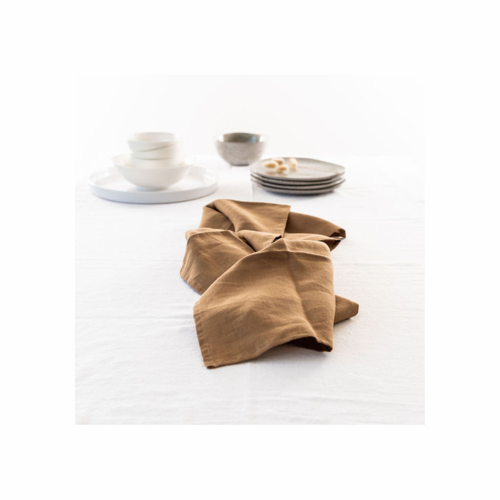 100% French Linen Tea Towel - Set 2-Ginger gallery detail image