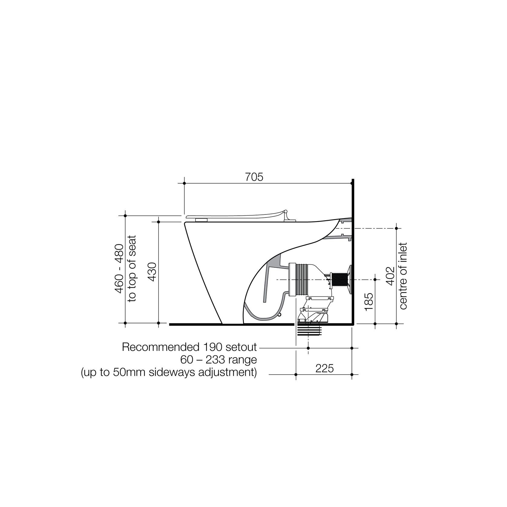 Care 705 Cleanflush Wall Faced BI 4S Pan GermGard® gallery detail image