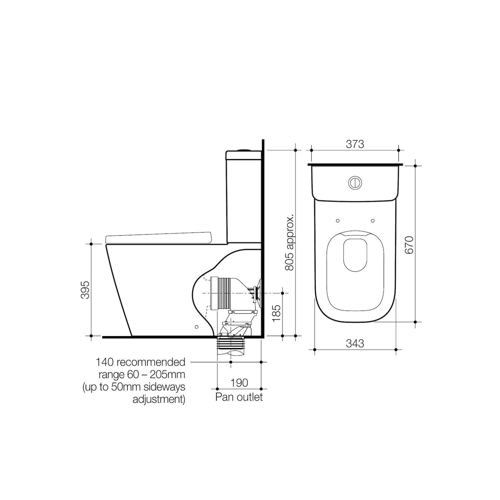 Luna Square Cleanflush Wall Faced Toilet Suite gallery detail image