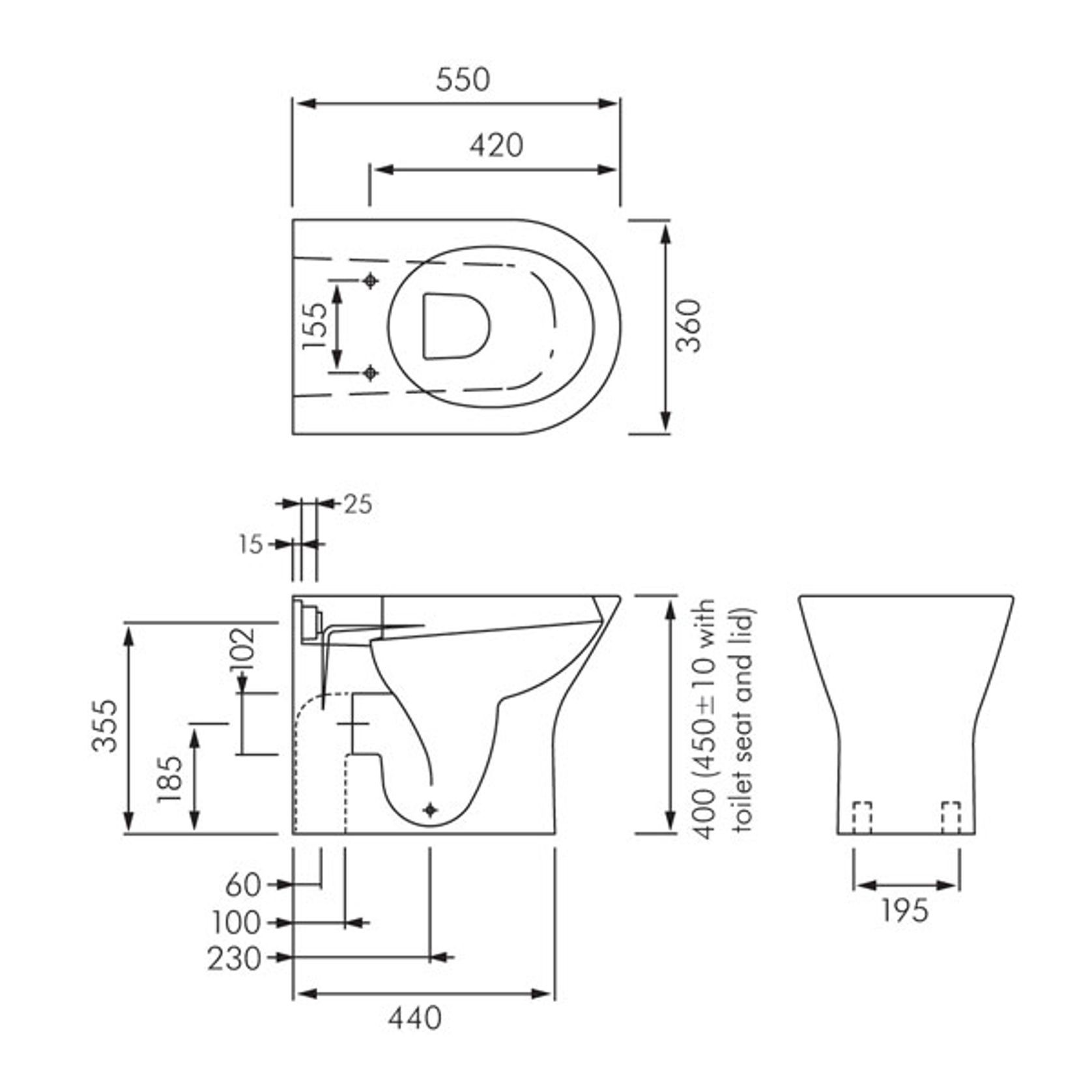 RAK Resort Rimless Wall Faced Toilet Pan gallery detail image