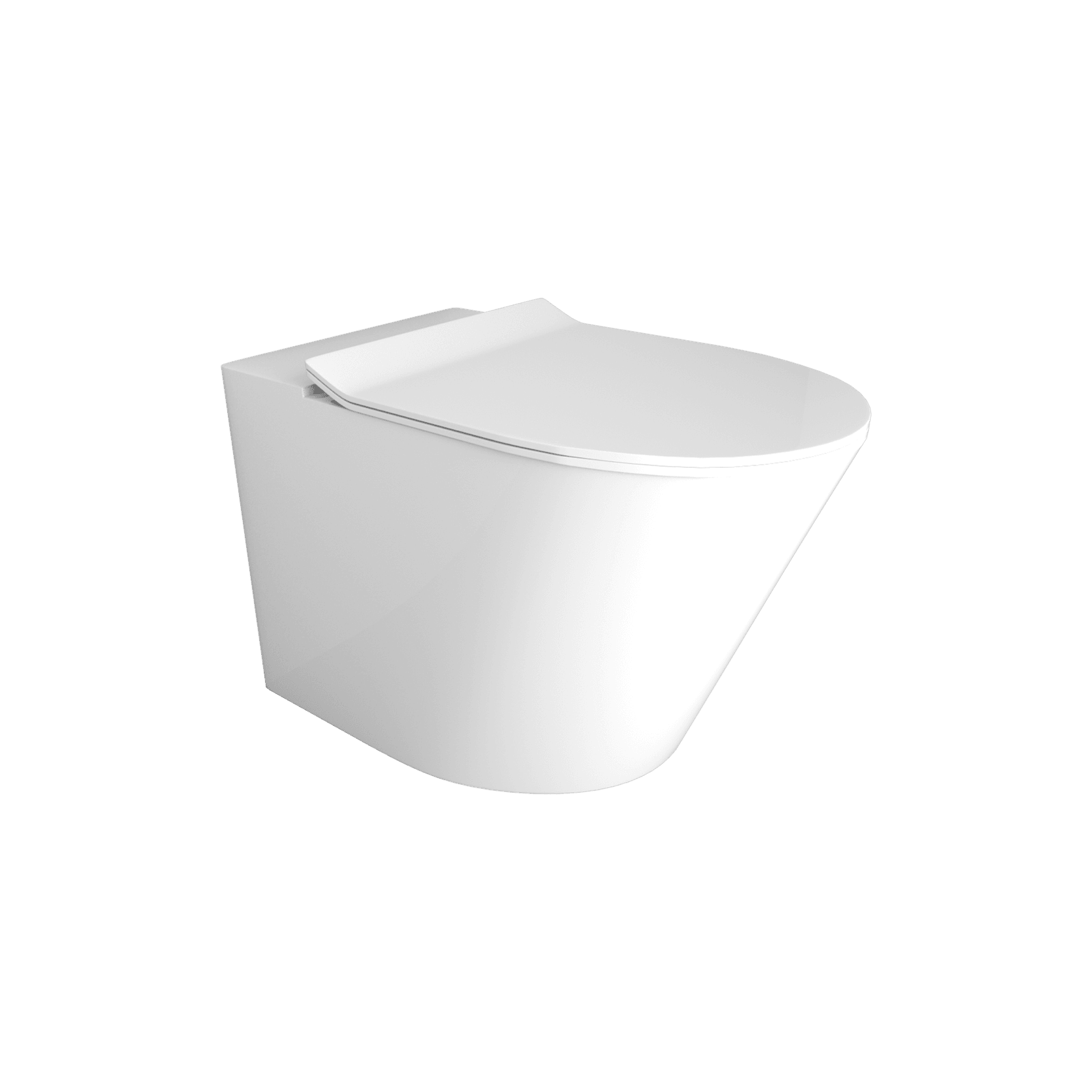 Vivo Floor Mounted Pan Slim Seat Rimless Gloss White gallery detail image