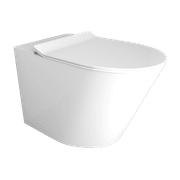 Vivo Floor Mounted Pan Slim Seat Rimless Gloss White gallery detail image