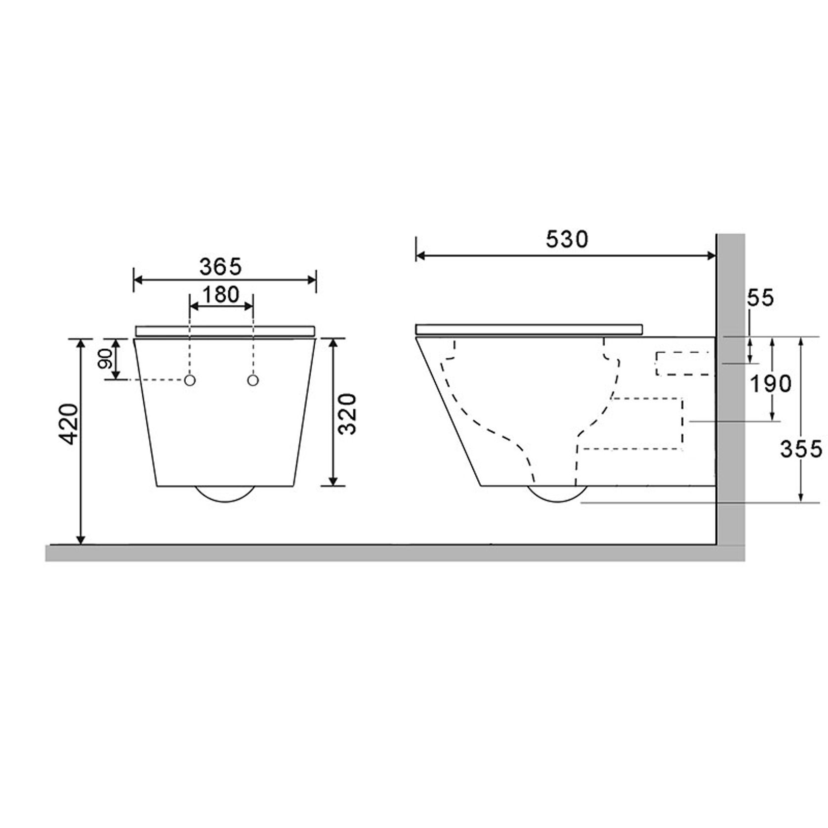 Vivo Wall Hung Pan Slim Seat Rimless Gloss White gallery detail image