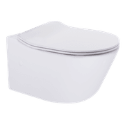 Vivo Wall Hung Pan Slim Seat Rimless Gloss White gallery detail image