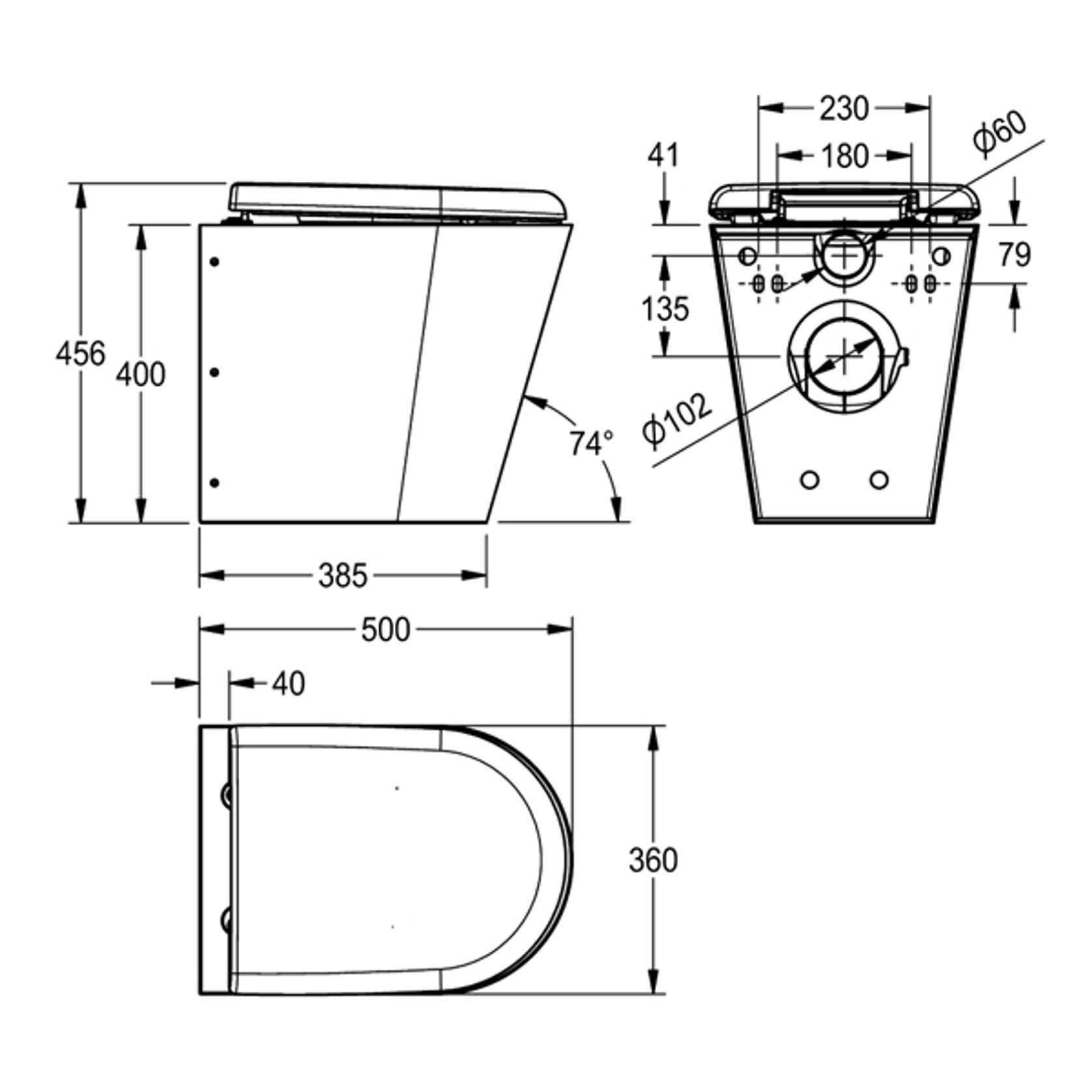 KWC Franke Floor Mounted Toilet Pan With Seat gallery detail image